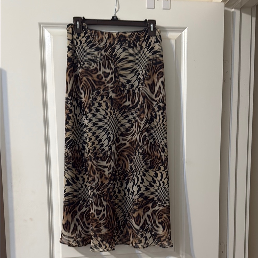 Stylish Brown Patterned Women's Skirt
